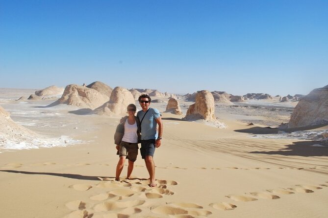 2 Day Bahariya Oasis White Desert Tour - White Desert chalk towers and the Black Desert crust