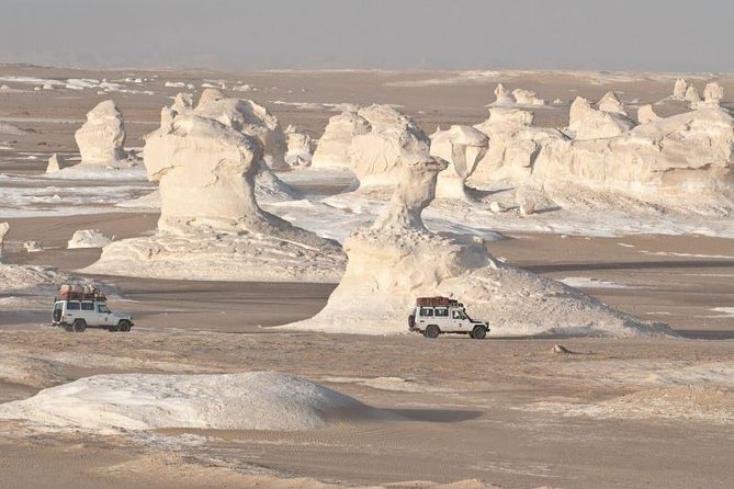 2 Days White Desert And Bahariya Oasis Tour - Getting out of Cairo: 7:00 am pickup, 360 km drive, and El-Heiz lunch