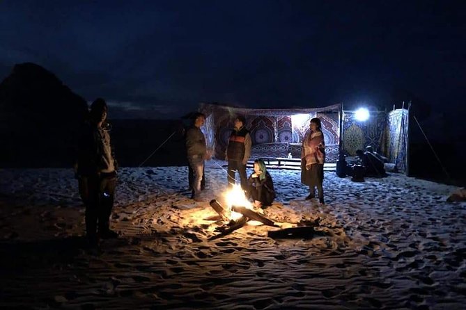 3 Days 2 Nights White Desert and Bahariya Oasis Tour - Black Desert camp night: dinner, stargazing, and real setup