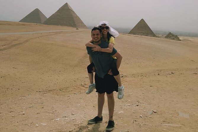 4Hours Private Pyramid with lunch&camel ride through Ancient Giza - High hill viewpoint: seeing Cheops, Chephren, and Mykrenes in one line