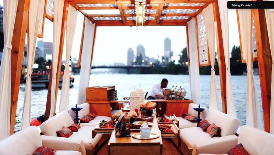 Cairo: Private Felucca Ride with Dinner and Drinks - Cairo from the water: skyline, bridges, and hotel lights