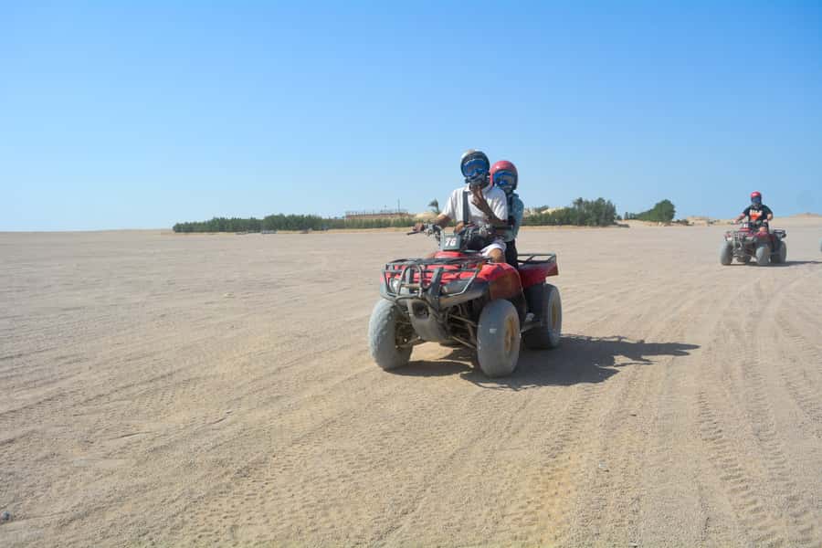Desert Sunset Quad Bike ATV for 50Km, Oriental Show, Dinner, - Dinner in the Camp With Soft Drinks, Then Belly Dancer and Fire Show