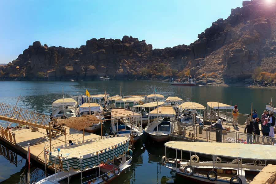 From Aswan: Philae Temple & Motorboat Tour to Nubian Village - From Soheil Island to a Nubian village home visit