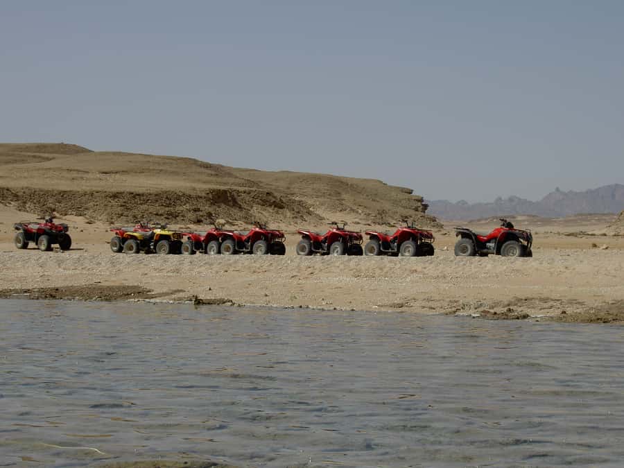 From Hurghada: Makadi Bay ATV Tour - Remote beach water break plus a rock formation stop