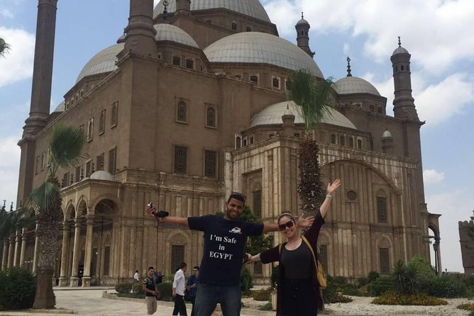 From Hurghada visit Pyramids of Giza & Egyptian museum by flight - Stop 1 at Giza: Cheops, Valley Temple, and the Sphinx
