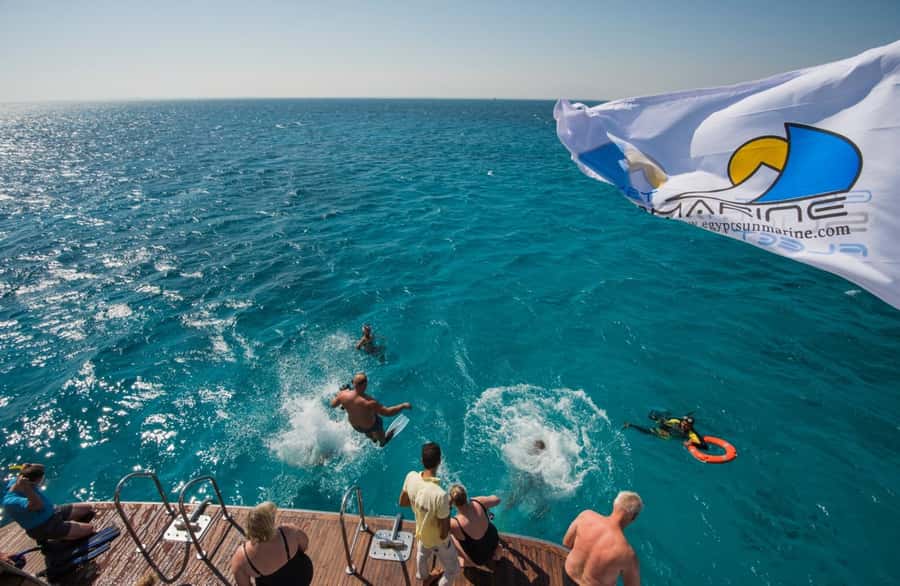 From Sharm: White Island and Ras Mohamed Snorkeling Trip - The yacht experience: sun deck comfort and shade when you want it