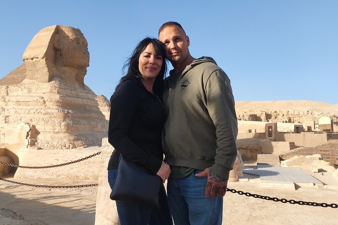 Full day tour to Giza pyramids, Sphinx, Memphis and Saqqara - The Great Sphinx: a short stop that still hits hard