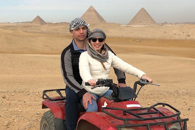 Giza pyramids, Sphinx, ATV bike, Lunch,Camel ride, Dinner cruise& shopping tour - Entering the Giza Plateau Zone: Pyramids, Valley Temple, and the Sphinx