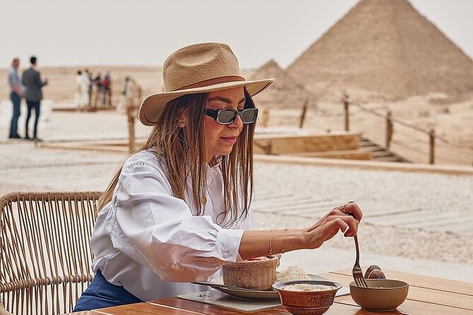 Giza Pyramids tour with nine pyramids Lounge lunch and camel ride - The Panoramic Camel Ride Stop: Fun Photos, Clear Expectations