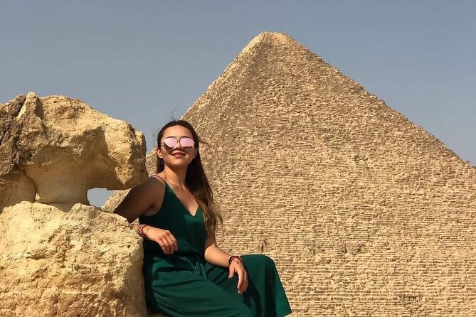 Grand Egyptian Museum,Giza Pyramids,Sphinx,Camel Ride&Lunch - The panoramic viewpoint: where you get the full triangle in one look