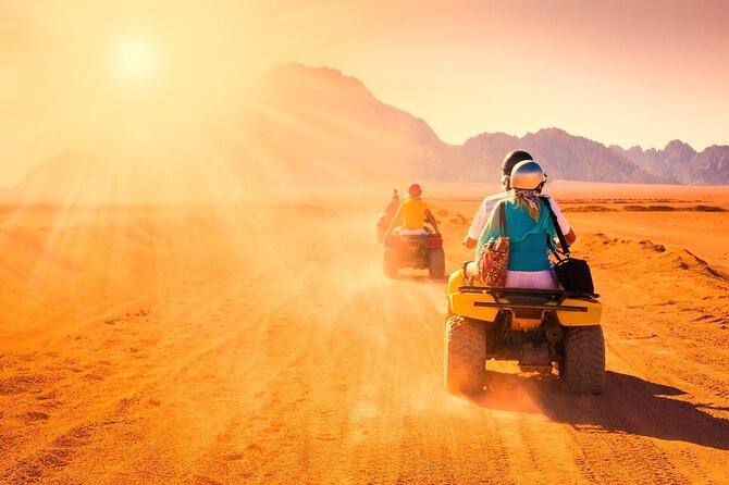 Hurghada: ATV Quad Safari, Camel Ride & Bedouin Village Tour - The drive toward the Bedouin village and the mountain photo moment