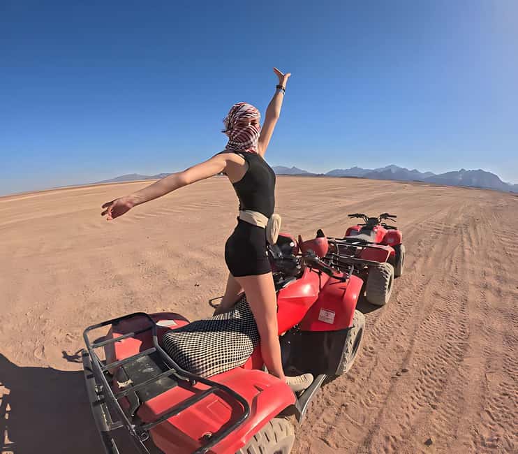 Hurghada: Desert Quad Bike and Buggy Adventure with Transfer - Bedouin village time: tea, bread baking, and a camel ride reality check