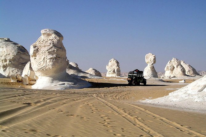 Overnight Camping At White Desert And Bahariya Oasis - White Desert National Park: Old White Desert and the limestone shapes