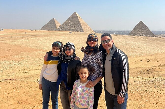 PRIVATE ALL INCLUSIVE Giza Pyramids,Sphinx,Camel&Inside Pyramid - Stop 1 at Giza: Cheops, Khafre Valley Temple, and the Sphinx setup