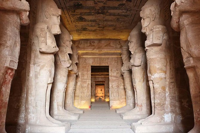 Private Tour: Abu Simbel by Minibus from Aswan - Inside the Great Temple of Ramses II: painted scenes and giant scale
