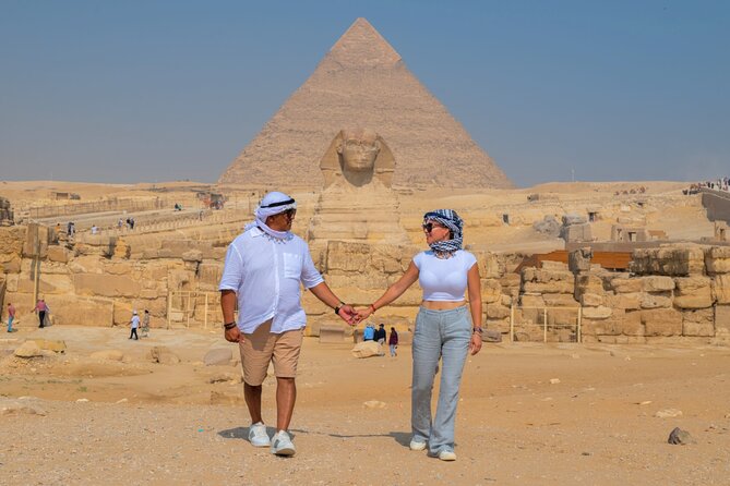 Pyramids of Giza Photoshoot & Tour with Camel, Horse & Shopping - Stop 1, the Great Pyramid of Khufu: where the scale hits hard