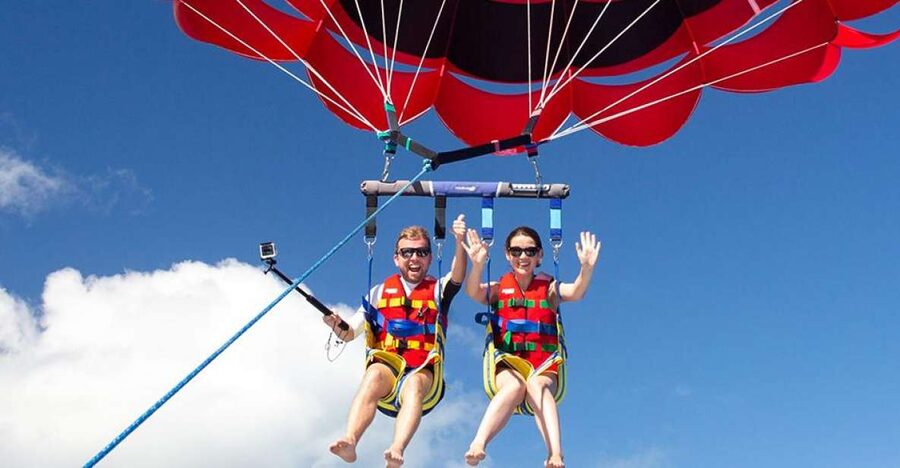 Sharm El-Sheikh: Parasailing, Camel Ride, Dive & Quad Bike - Parasailing above Sharm El-Sheikh, sky views and sea breeze