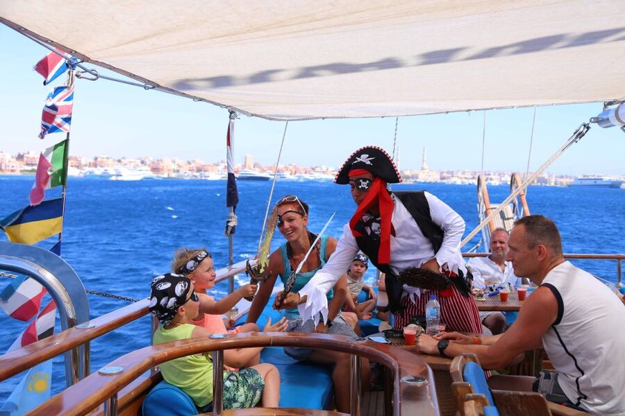 Sharm: Pirates Sailing Boat cruise with transfers & lunch - White Island Visit, Good Break, Short Window