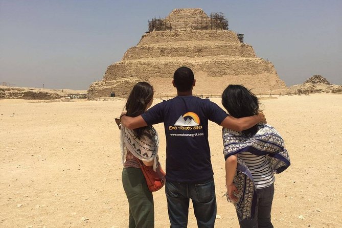 Top Day Tour To Giza Pyramids & Memphis City & Sakkara Pyramid - Giza Plateau first: pyramids, Valley Temple, and a close look at the Sphinx