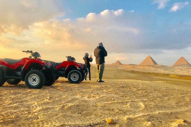 Top rated ATV quad bike at the Desert of Giza Pyramids - Timing matters, because your best views are at the right light