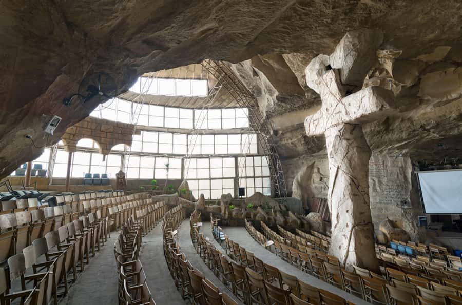 Tour To Cave Church of Saint Simon and Old Cairo churches - Inside the Cave Church of Saint Simon in Mokattam